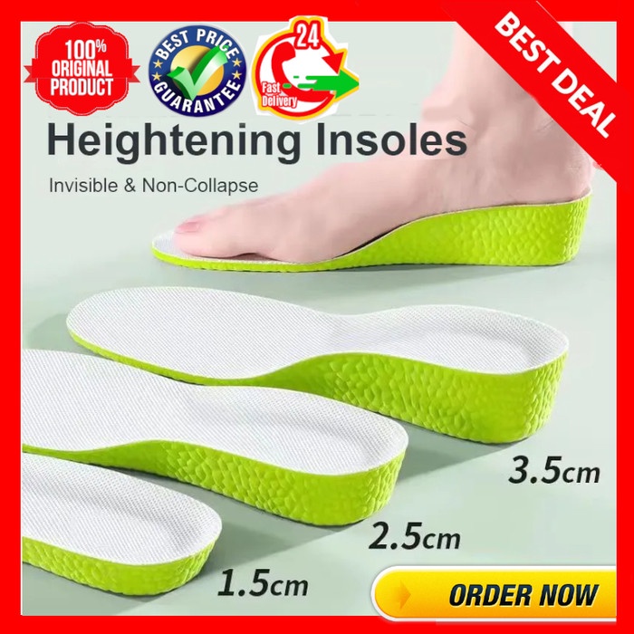 Jual INSOLE SPORT Peninggi Badan 7cm INVISIBLE Sol Sepatu Tambah Tinggi ...