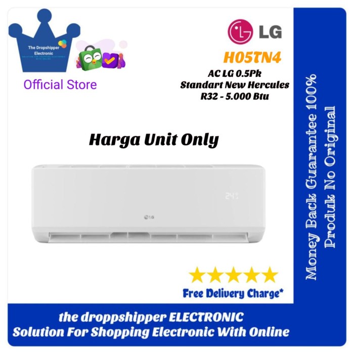 Jual AC LG NEW HERCULES 0.5PK H05TN4 1/2 PK HERCULES MINI AC LG H05TN4 ...