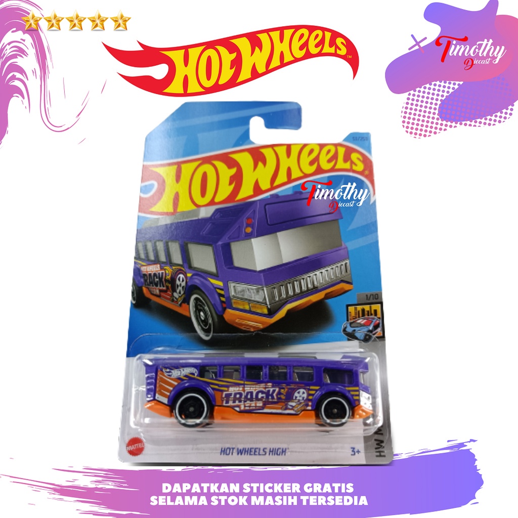 Jual Hot Wheels High School Bus Trans Metro Track Team Ungu | Shopee ...