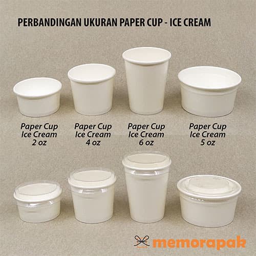 Jual Paper Cup Ice Cream/Es Krim 2 oz + Tutup Bening | Shopee Indonesia
