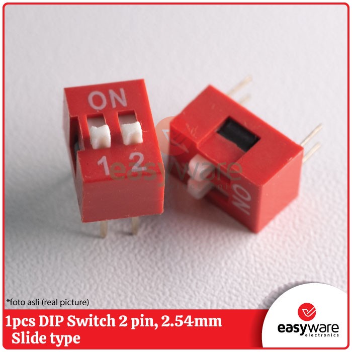Jual DIP SWITCH 2 PIN DIP SWITCH SLIDE 2X2PIN 2.54 MM CO27 | Shopee ...