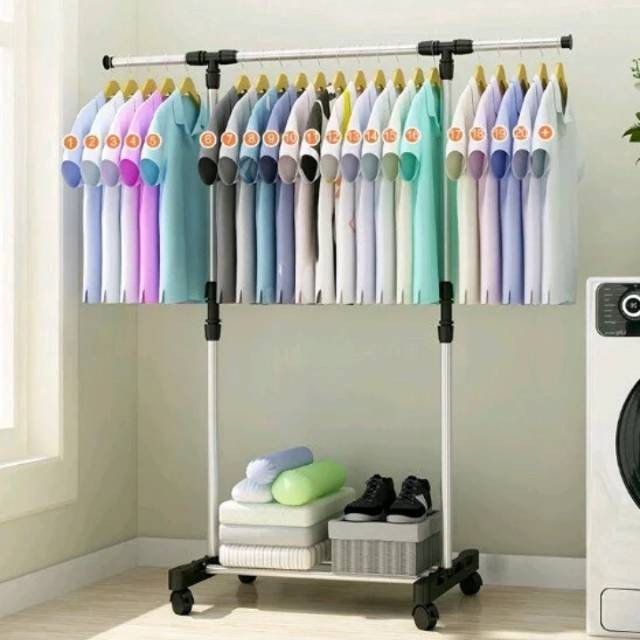 Jual Rak Jemuran Baju Lipat Stainlees Steel Stand Hanger Rak Pakaian ...