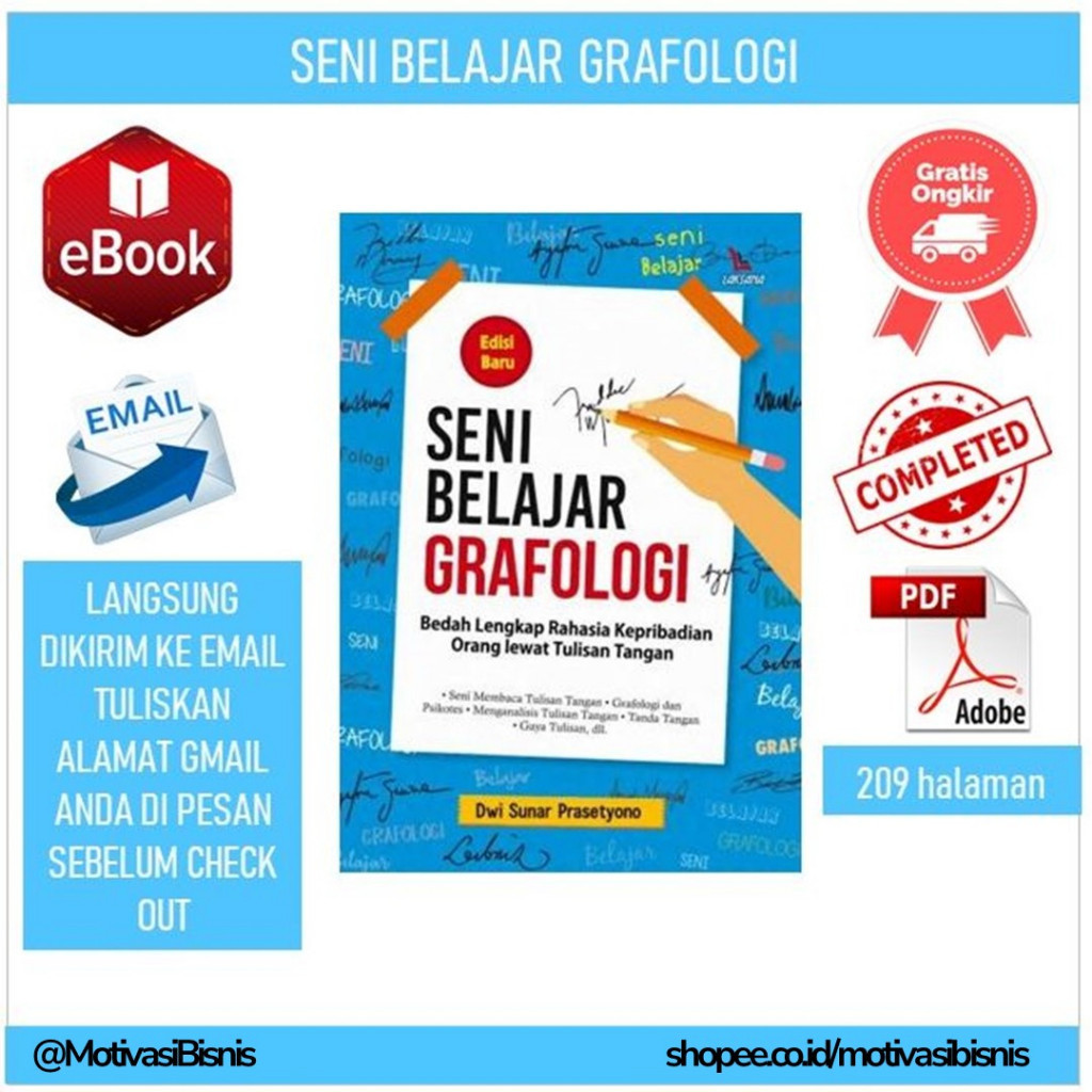 Jual Seni Belajar Grafologi Bedah Lengkap Rahasia Kepribadian Orang