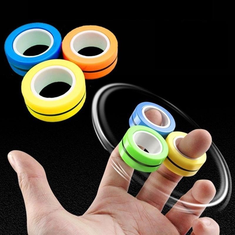Jual 3Pcs Mainan Anak Magnetic Fidget Spinner Magnet Ring Children Toy ...