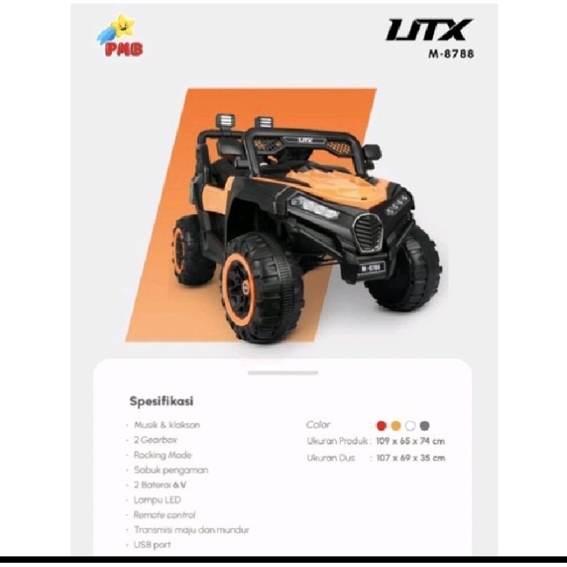 Jual Mobil aki anak Jeep PMB m-8788 termurah remote control | Shopee