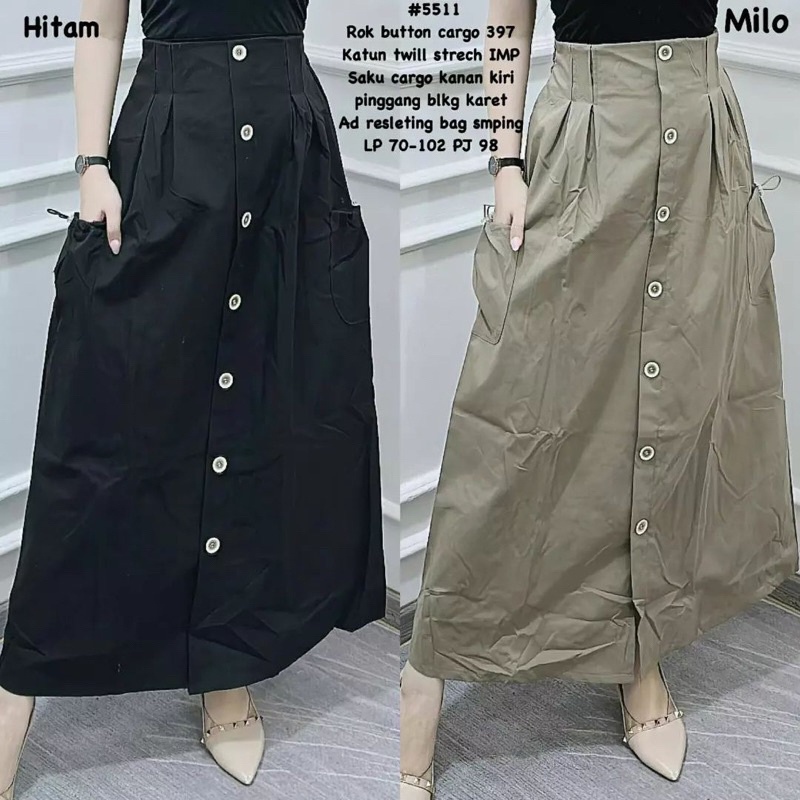 Jual FAFA - ROK VINY BUTTON CARGO TWILL IMP PREMIUM | Shopee Indonesia