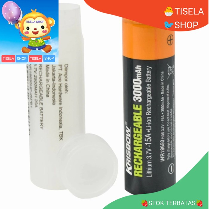 Jual Krisbow Baterai Rechargeable 15a 3.7v 3000 Mah / batre cas krisbow ...