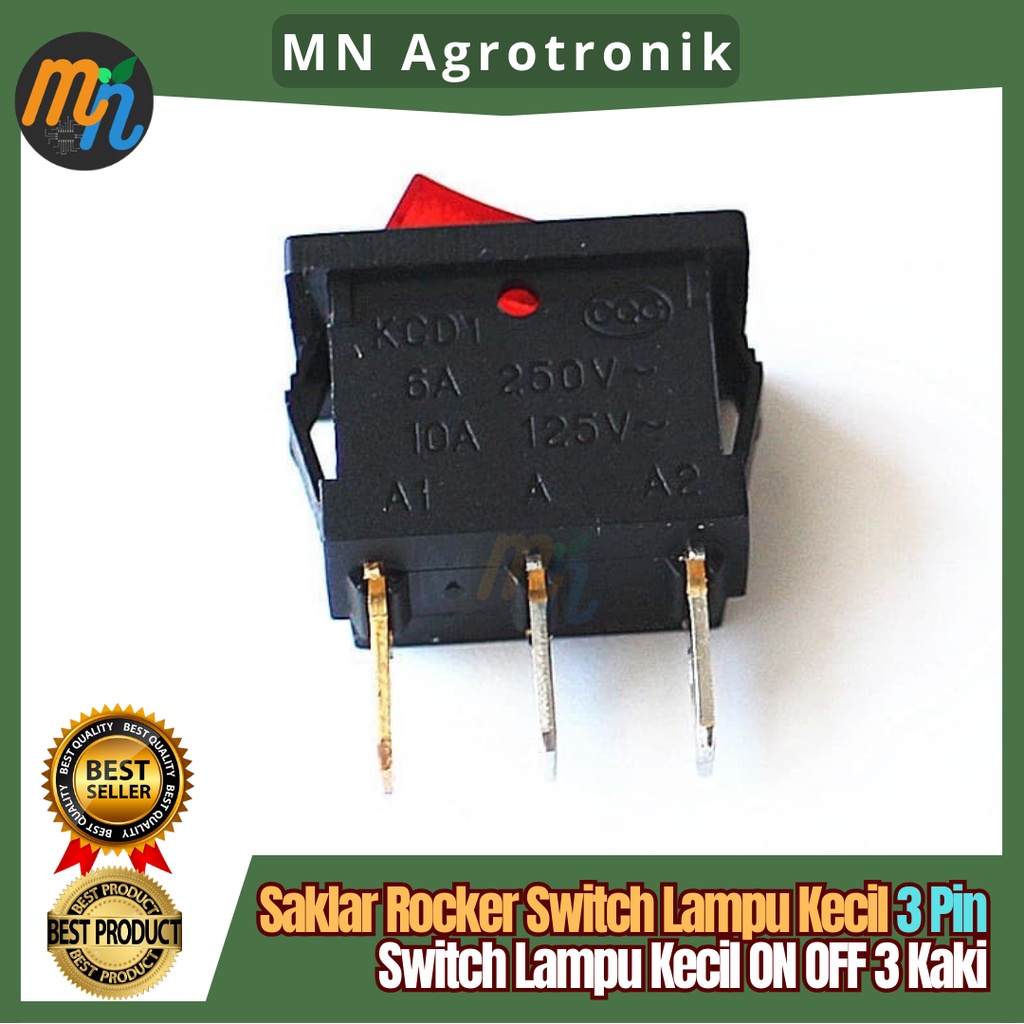 Jual Saklar Rocker Switch Lampu Kecil 3 Pin / Switch Lampu Kecil ON OFF ...