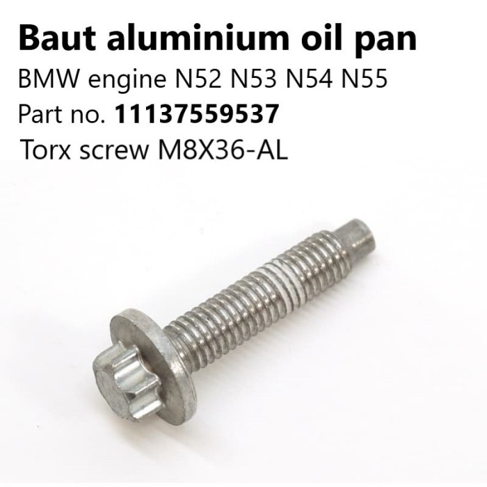 Jual Baut Aluminium Oil Pan 11137559537 BMW E90 F30 F10 Original N52 ...