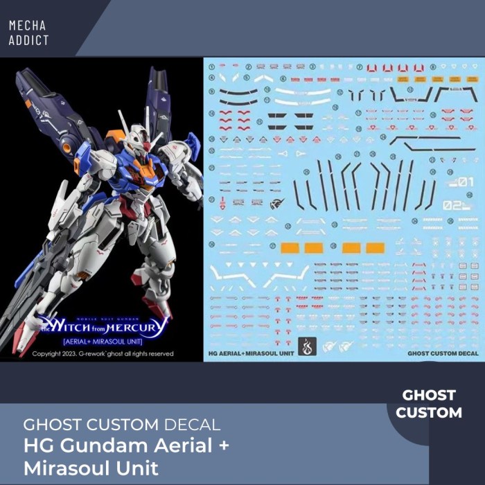 Jual Water Slide Decal HG Gundam Aerial + Mirasoul Unit by Ghost Decal ...