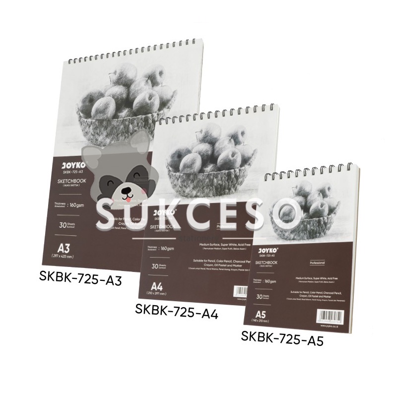 Jual Joyko Sketch Book SKBK725 A3, A4, A5 Buku Sketsa Sketchbook