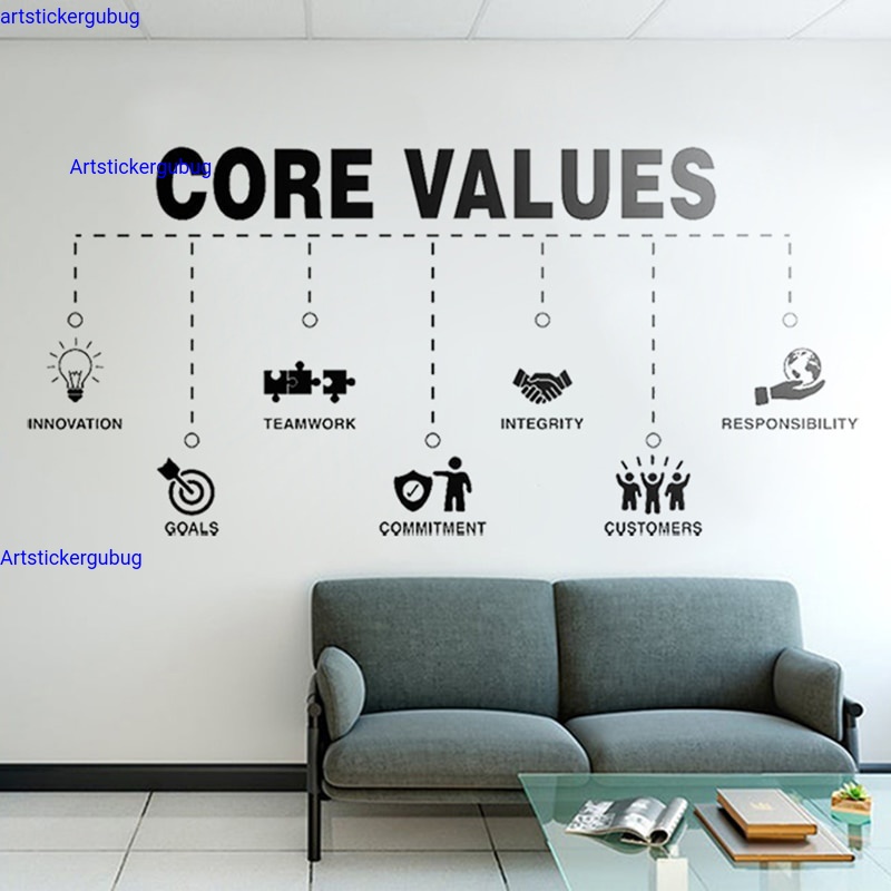 Jual Sticker Inspiring Office Wall Decals Quotes Core Values Office ...