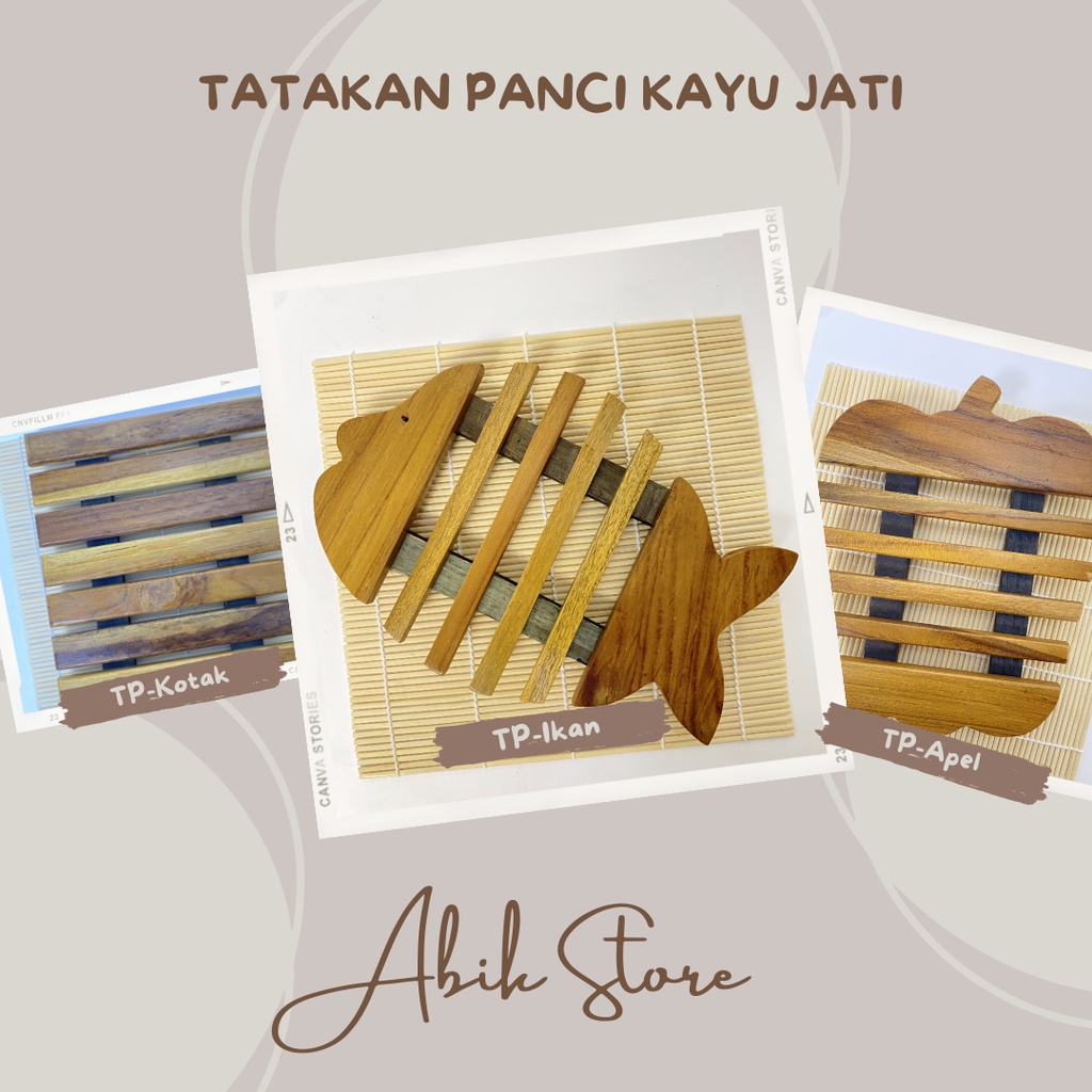 Jual Tatakan Panci Kayu Jati Aesthetic Abik Store Shopee Indonesia