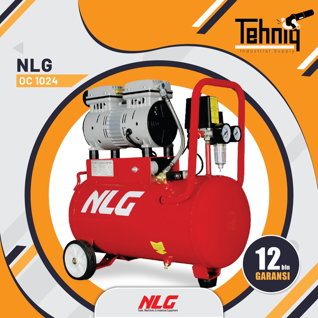 Jual Kompresor Angin Listrik Tanpa Oli NLG OC 1024 Oil Less Compressor