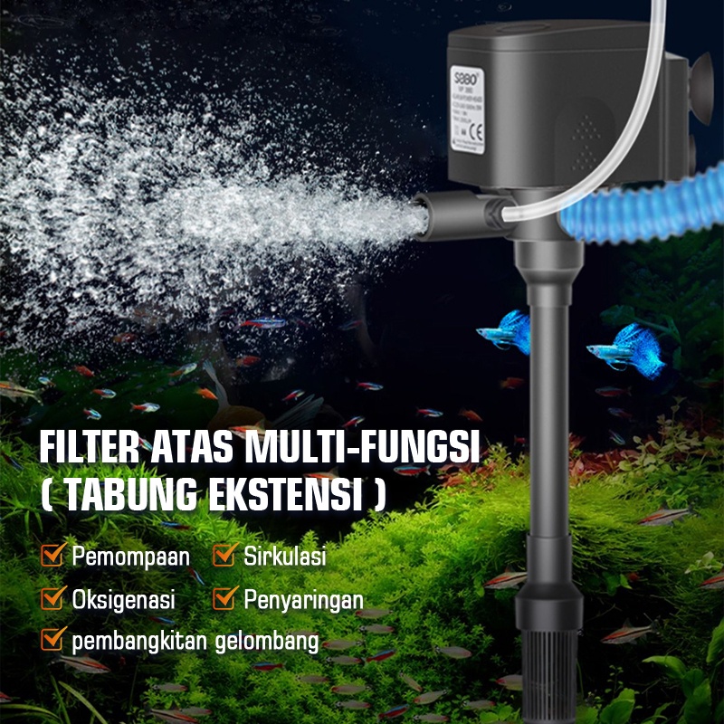 Jual Filter Pompa Komplit Top Filter Box Aquarium 3 In 1 AKUARIUM TOP ...