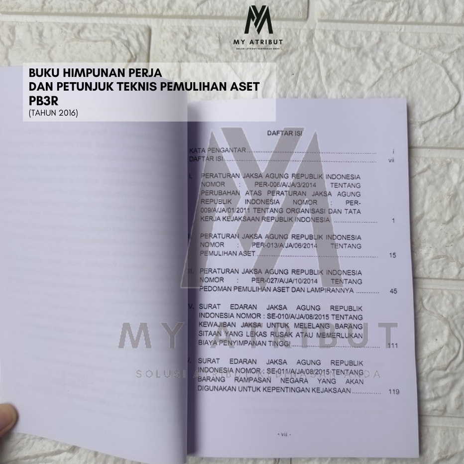 Jual Buku HIMPUNAN PERJA dan Petunjuk Teknis Pemulihan Aset PB3R (tahun ...