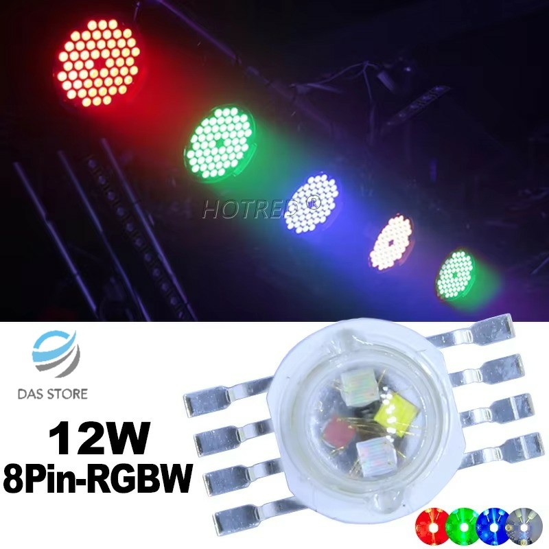 Jual LED 45MIL RGBW 8Pin Chip LED Daya Tinggi 3W total 12W Warna-warni ...