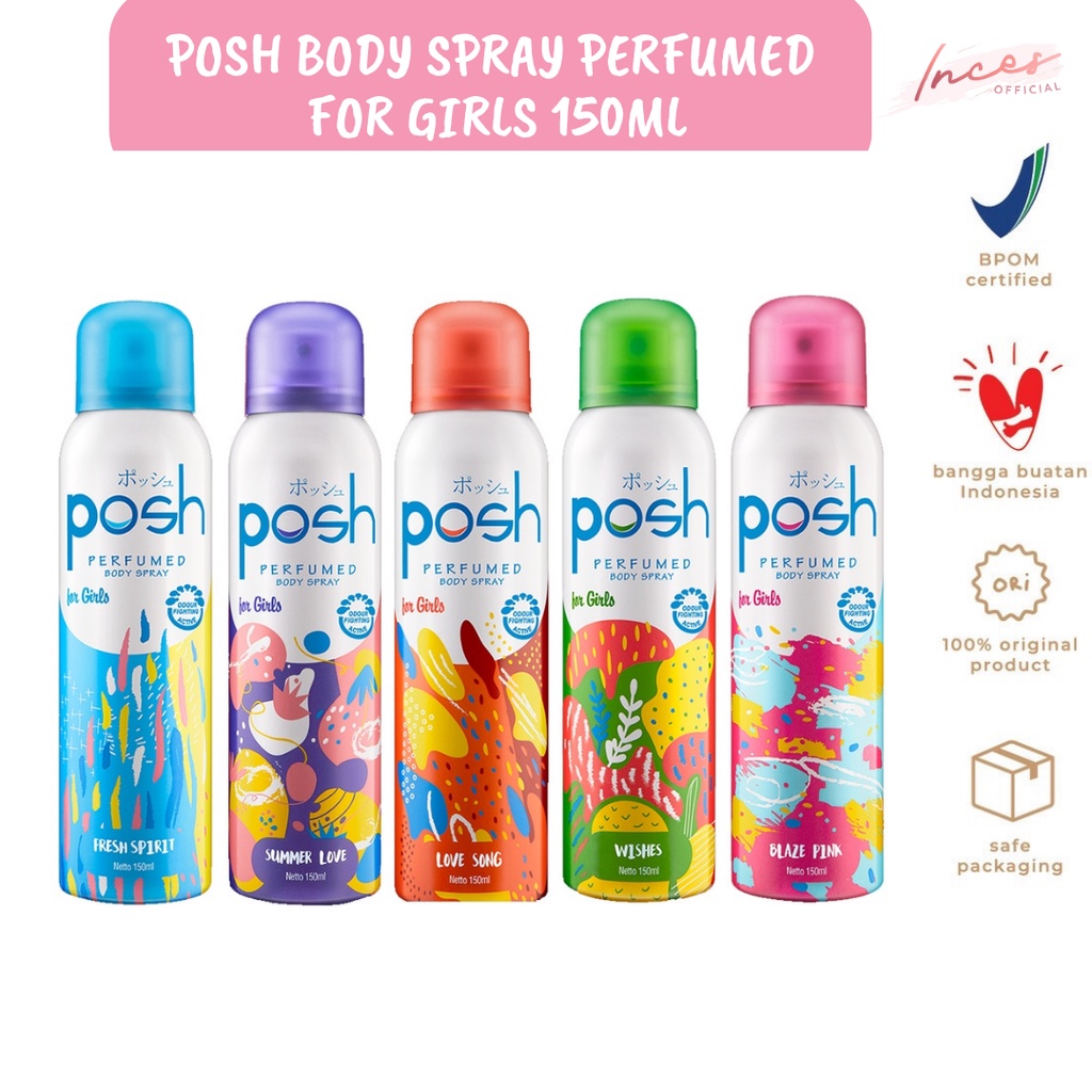 Jual *INCES*Posh Body Spray Perfumed For Girls 150ML | Shopee Indonesia