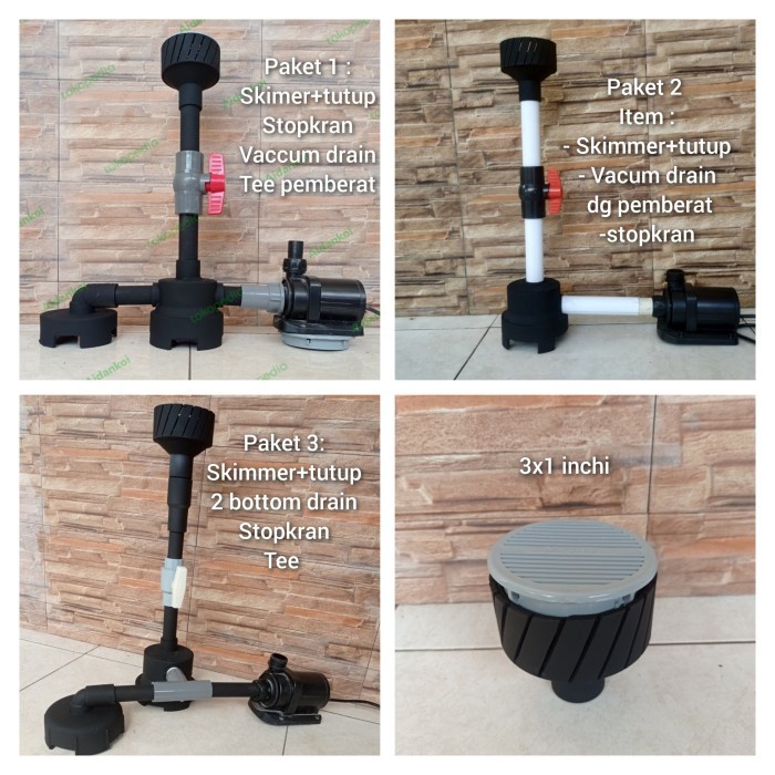 Jual Paket skimmer kolam koi untuk pipa 1 inch dan 3/4 inchi skimmer 3x1 Shopee Indonesia