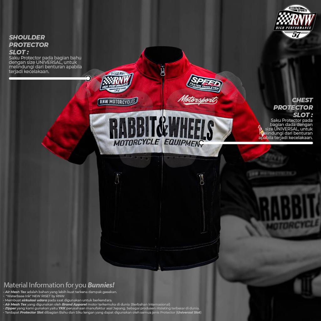 Jual POLO MESH MSP RED RABBIT AND WHEELS | Shopee Indonesia