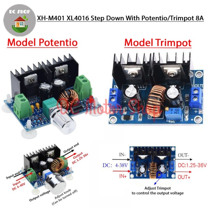 Jual Step Down 8A XL4016 Trimpot Module Modul DC Adjustable Power ...