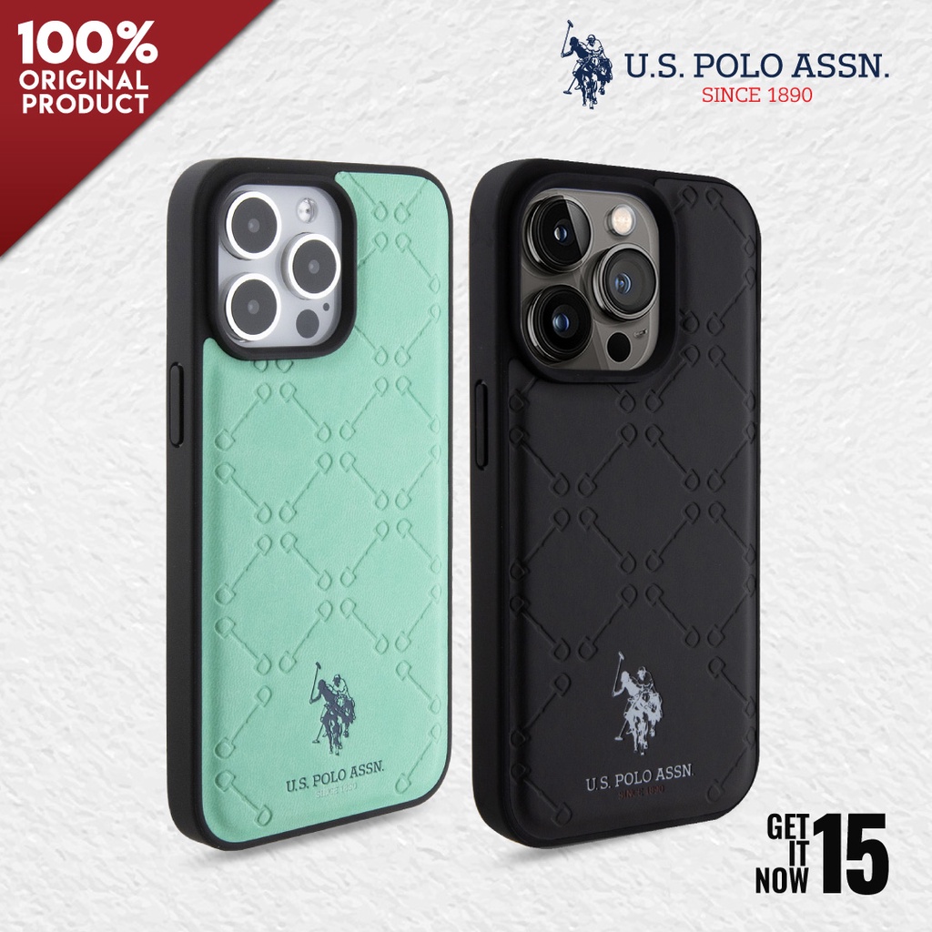 Case IPhone 15 Plus Pro Pro Max Polo HS Pattern DH PU  Leather