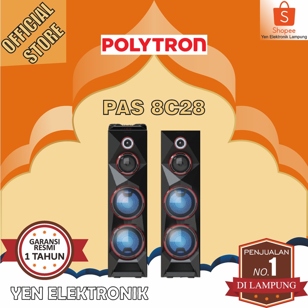 Jual Speaker Polytron Pas 8c28 Bluetooth Speaker Aktif Karaoke 8 Inch