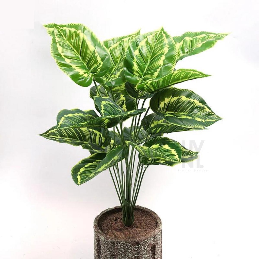 DAUN MONSTERA 18 CABANG TANAMAN HIAS PLASTIK MONSTERA BUNGA ARTIFICIAL DAUN HIAS DEKORASI
