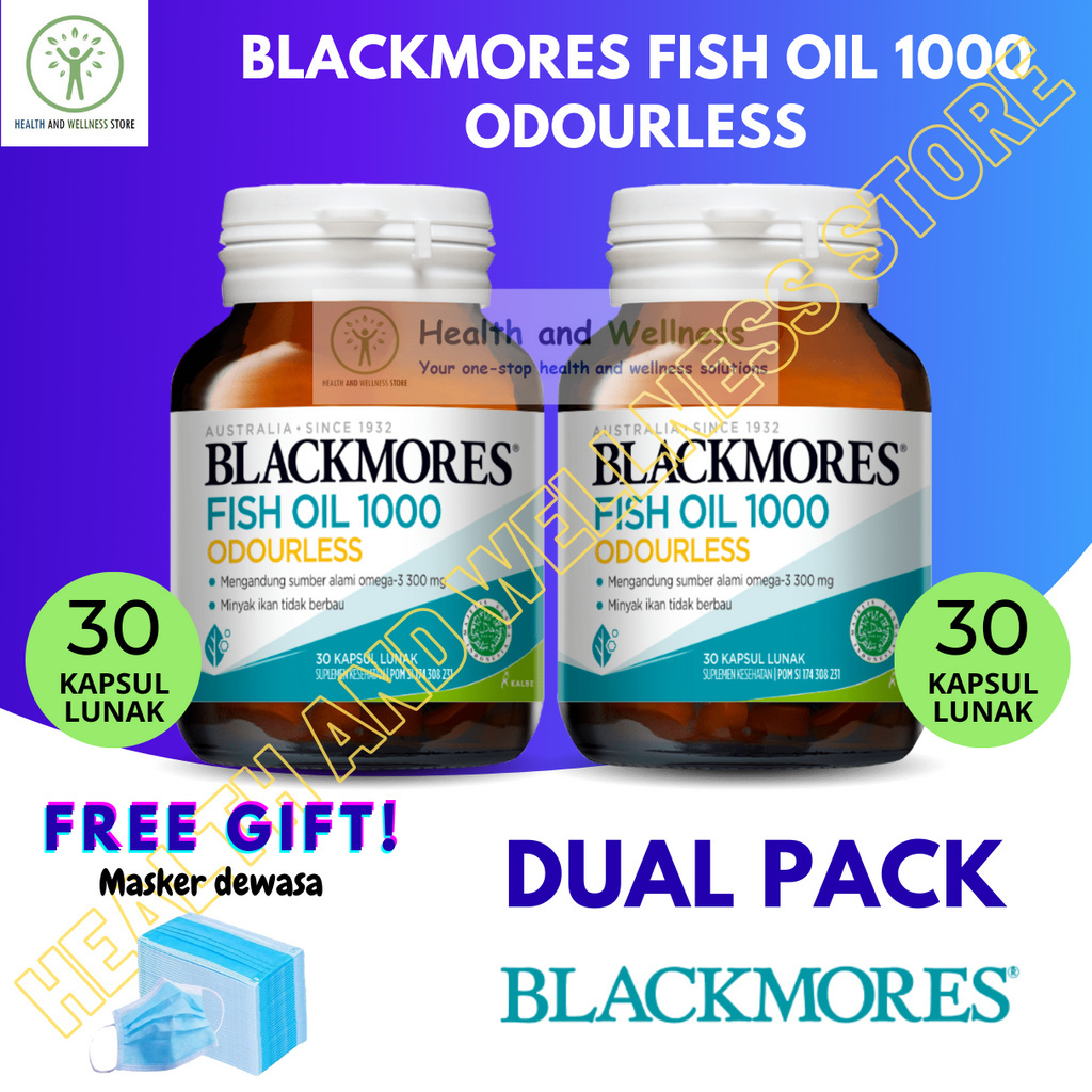 Jual BLACKMORES FISH OIL 1000 MG ODOURLESS 30 KAPSUL LUNAK MINYAK IKAN