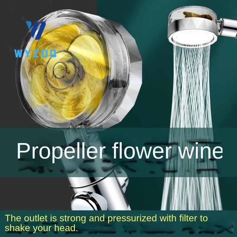 Jual High Pressure Water Saving Handheld Propeller Turbo Vortex Shower ...