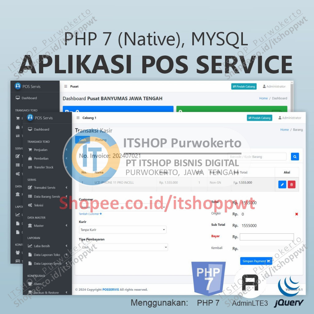 Jual Source Code Aplikasi Web POS Service Penjualan dan Servis ...