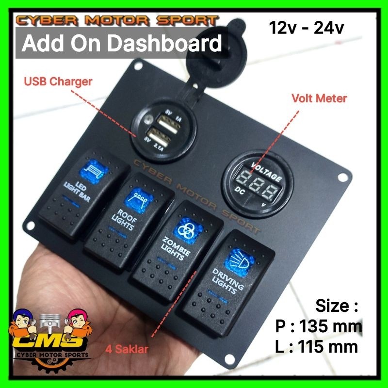 Jual Saklar mobil 12v 24v universal sakelar on off switch panel ...