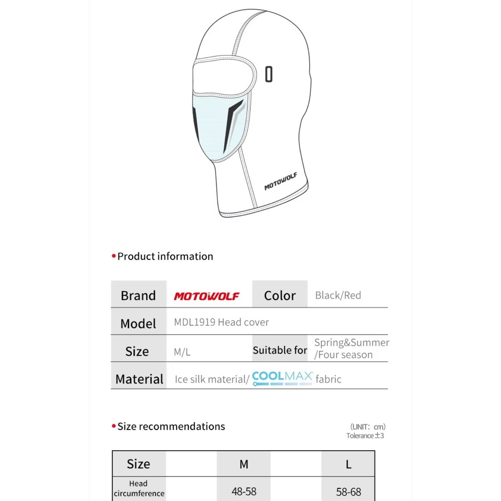 Jual Motowolf MDL1919 Masker Wajah Balaclava Slayer Sepeda Motor ...
