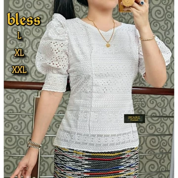 DF Blus Katun Bangkok Premium Pearl Desain Bolong Elegan