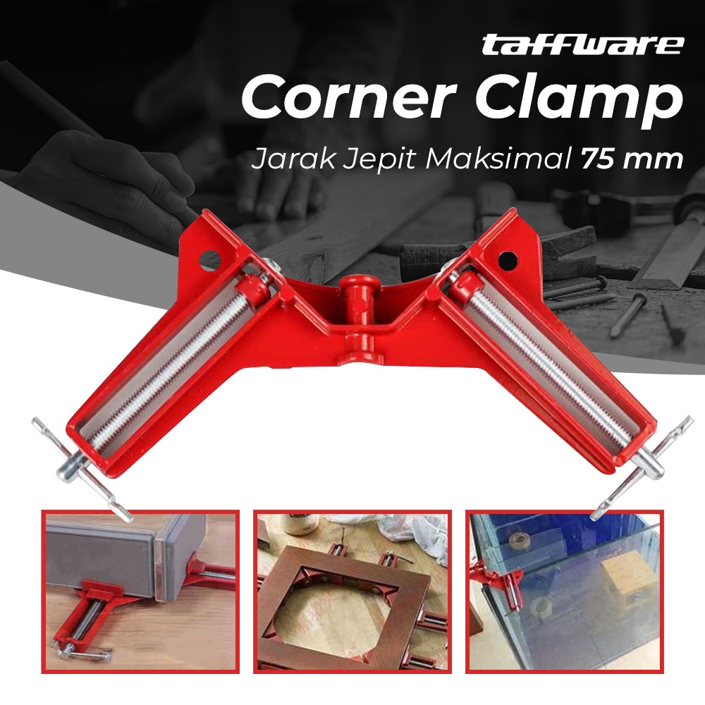 Jual Corner Clamp Siku Penjepit Sudut Frame Kayu Papan Angle Derajat Mm Red Shopee