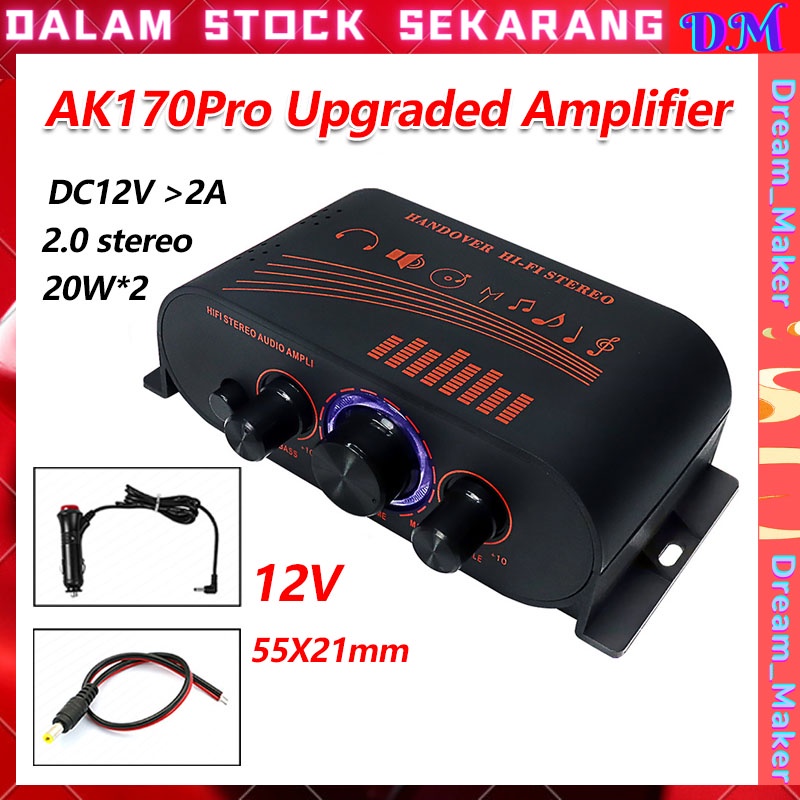 Jual AK170Pro Mini Digital Power Audio Car Amplifier Blue Light Stereo