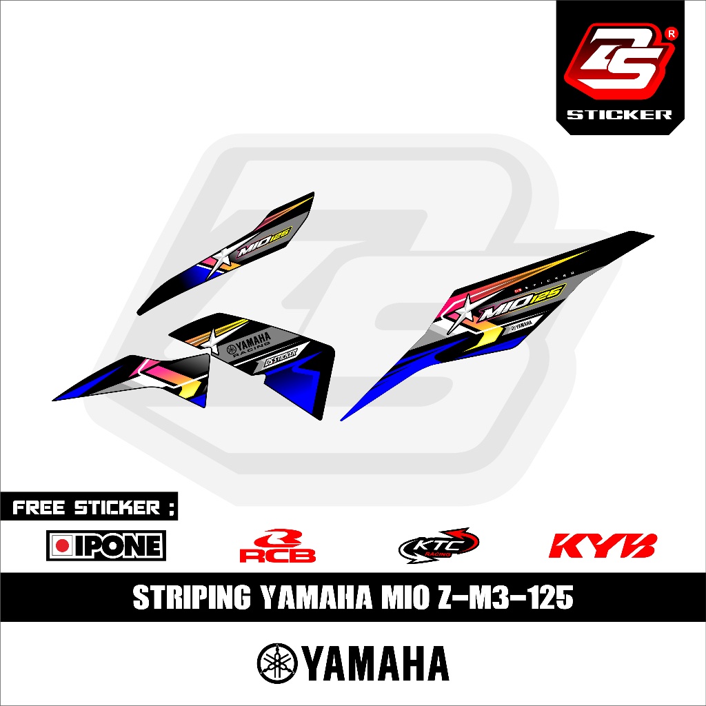Jual Stiker Mio M3/Z Decal Striping Standar Mio M3/Z Premium Racing ...
