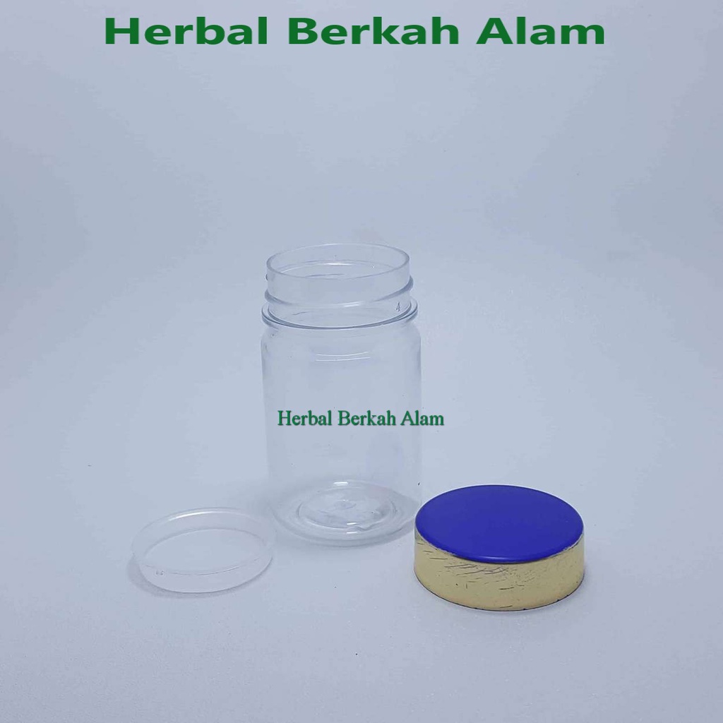 Jual Botol Obat 60 ml Natural Tutup Biru List Full Emas / Botol Obat ...