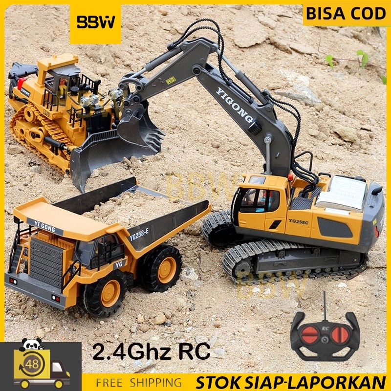 Jual 2.4Ghz RC Remote Control Excavator Bulldozer Crane Dump Truck