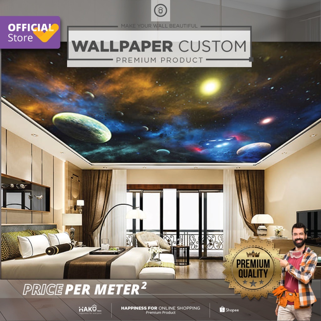 Jual Sticker Plafon Custom Kamar Tidur | Gambar Langit dan Luar Angkasa ...