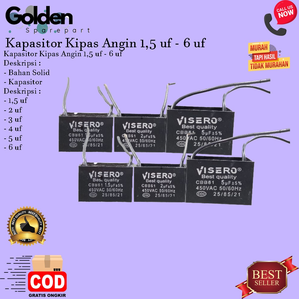 Jual Kapasitor Kipas Angin Kotak (1,5, 2 uf 3 uf 4 uf dll ) Shopee