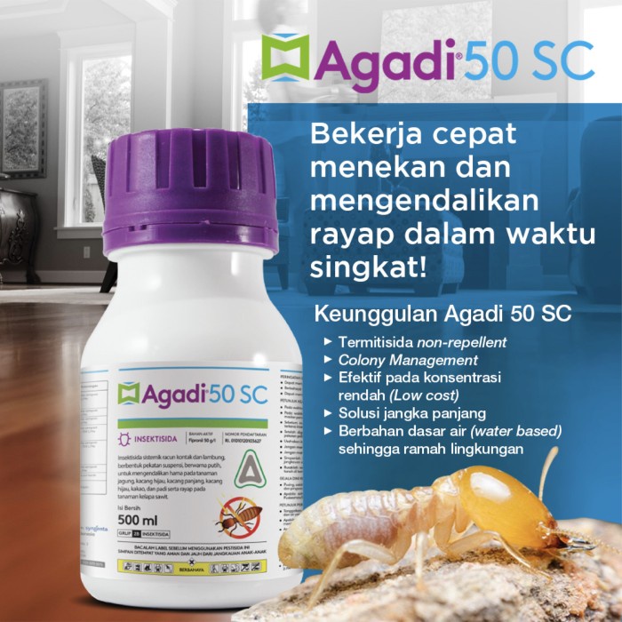Jual AGADI 50 SC Anti Rayap basmi Koloni Sarang Ratu rayap Tidak Bau ...