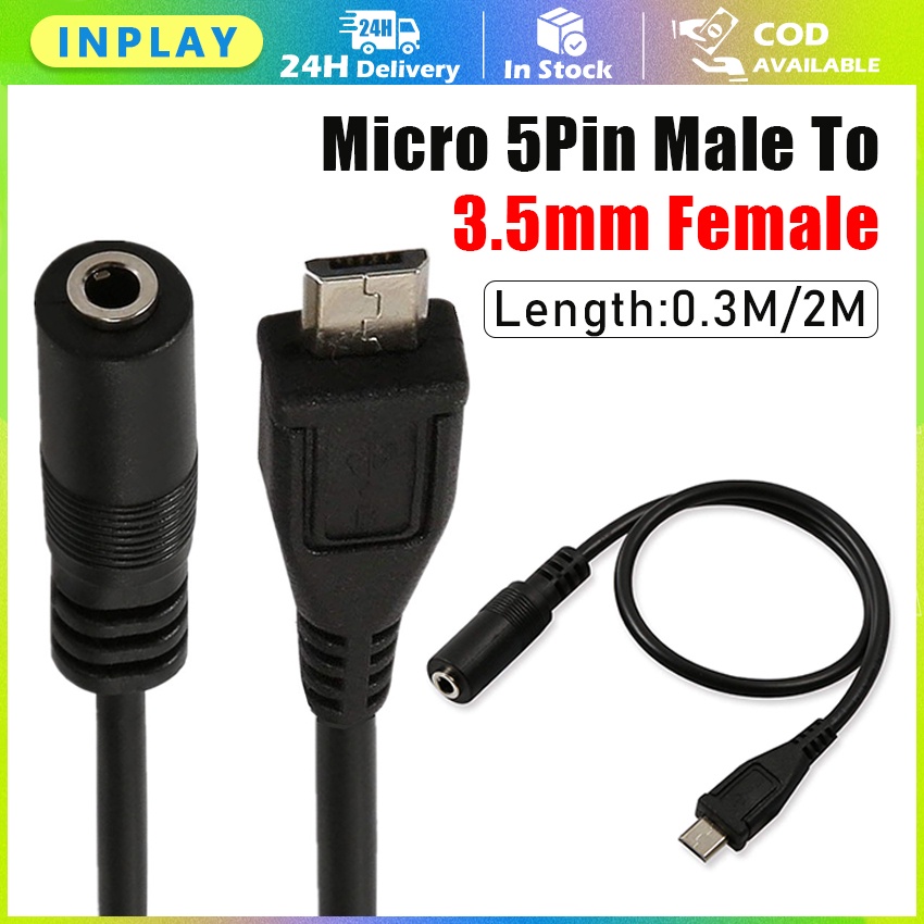 Usb Male Micro Usb To Mm Female Adapter USB-A (Female) To Audio