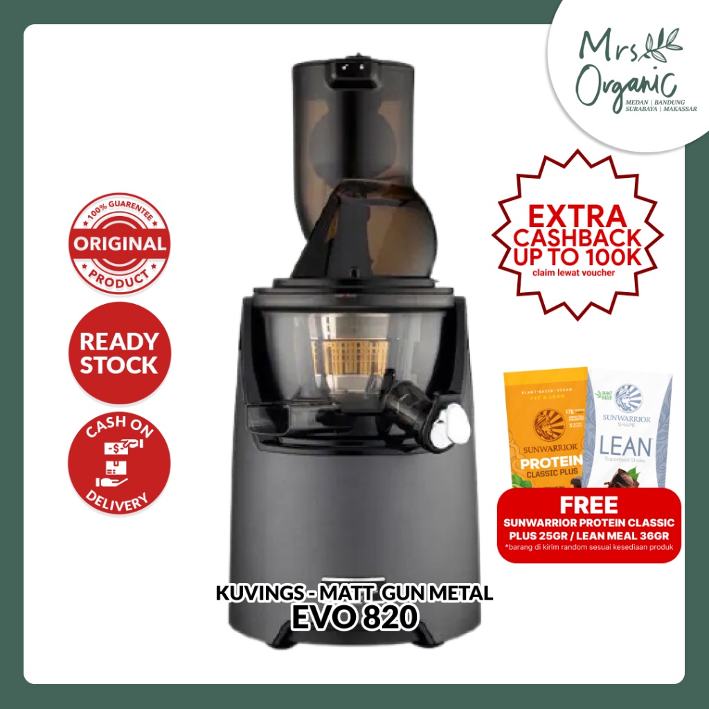 Jual Whole Slow Juicer Smoothies EVO 820 Kuvings Matt Gun Metal
