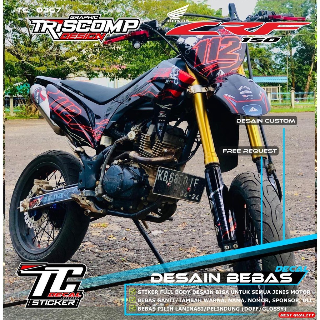 Jual Decal Crf Hitam Predator Stiker Decal Crf L Crf Warna