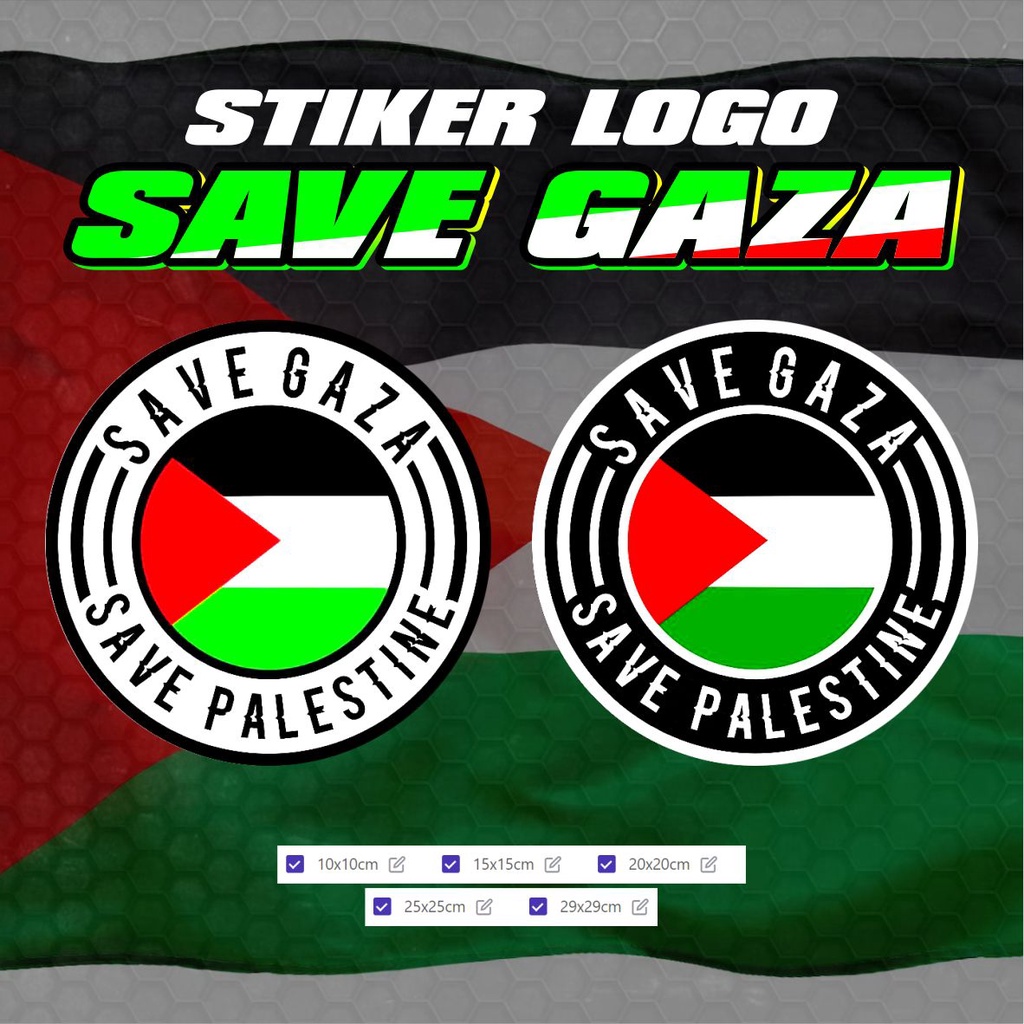 Jual STICKER SAVE GAZA PALESTINE CUTTING STIKER STIKER MOBIL, LAPTOP ...