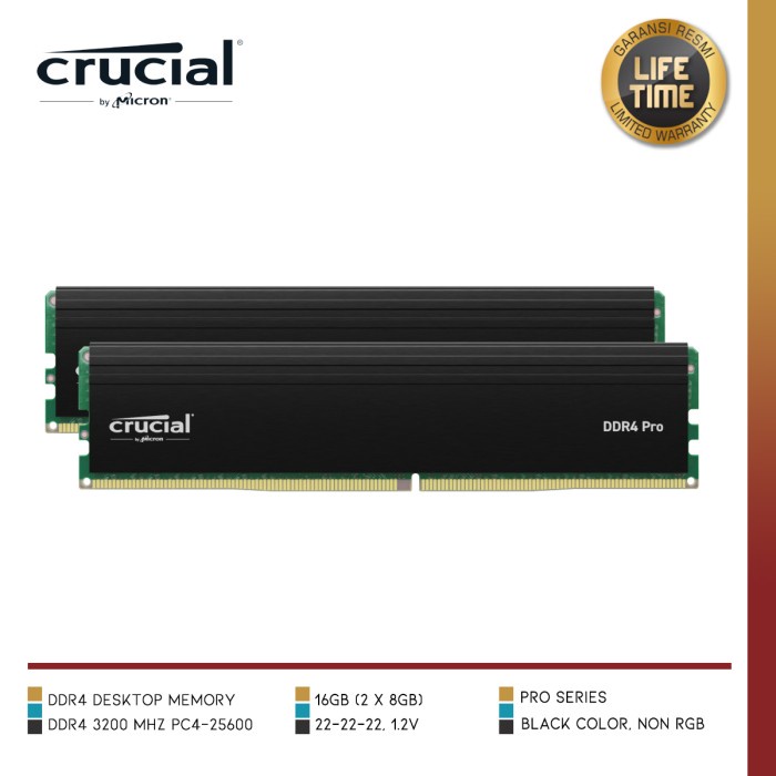crucial DDR4 Pro 32GB (2 x 16GB) ヒートシンク付 Crucial 32GB Pro Overclocking DDR5 6000 MT/s CP2K16G60C36U5W B&H