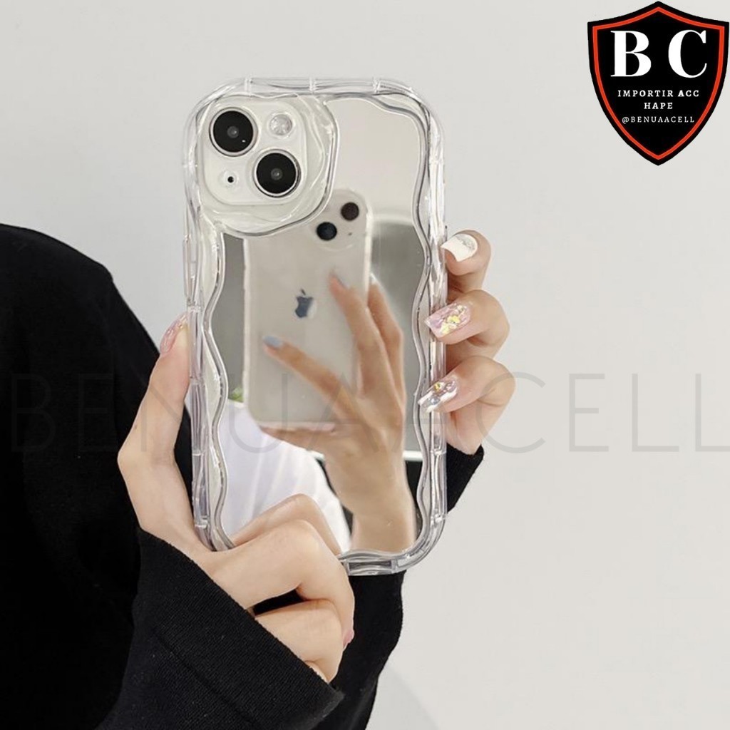 Jual SOFT CASE CURLY WAVY MIRROR CERMIN CASING HP FOR IPHONE 16 16 PLUS ...