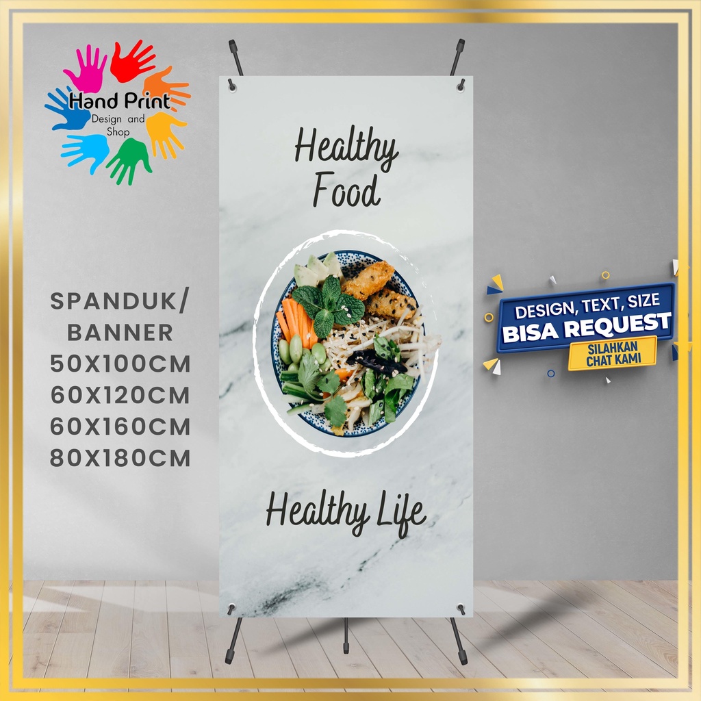 Jual SPANDUK / BANNER Makanan Sehat Healty Food Elegan B 60x160 CM ...