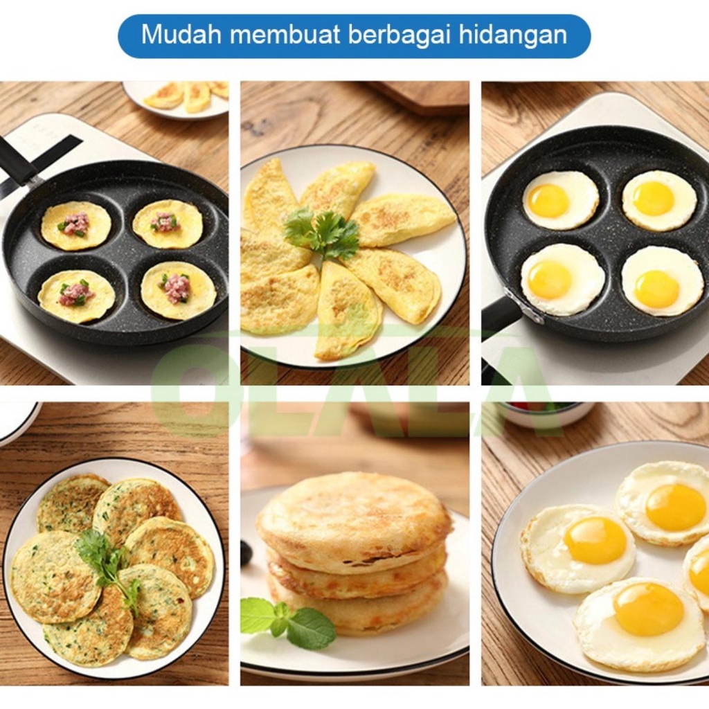 Jual 【COD】TEFLON TELUR PANCAKE 4 LUBANG ANTI LENGKET PANCI PENGGORENGAN ...